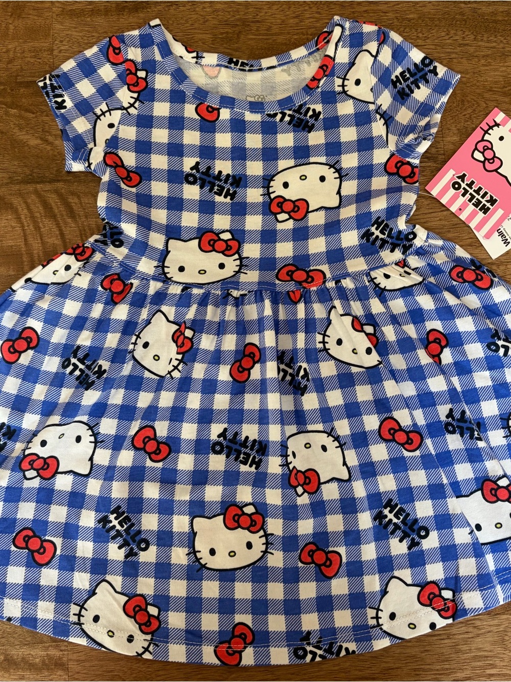 Hello Kitty Blue Gingham Dress with Red Bows